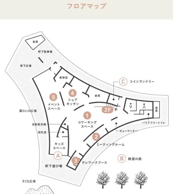 054 にしかわイノベーションハブ TRAS　フロアマップ